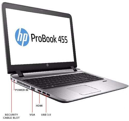 پورت های لپ تاپ HP ProBook 455 G3